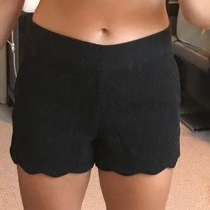 Ann Taylor loft black shorts with scalloped hem